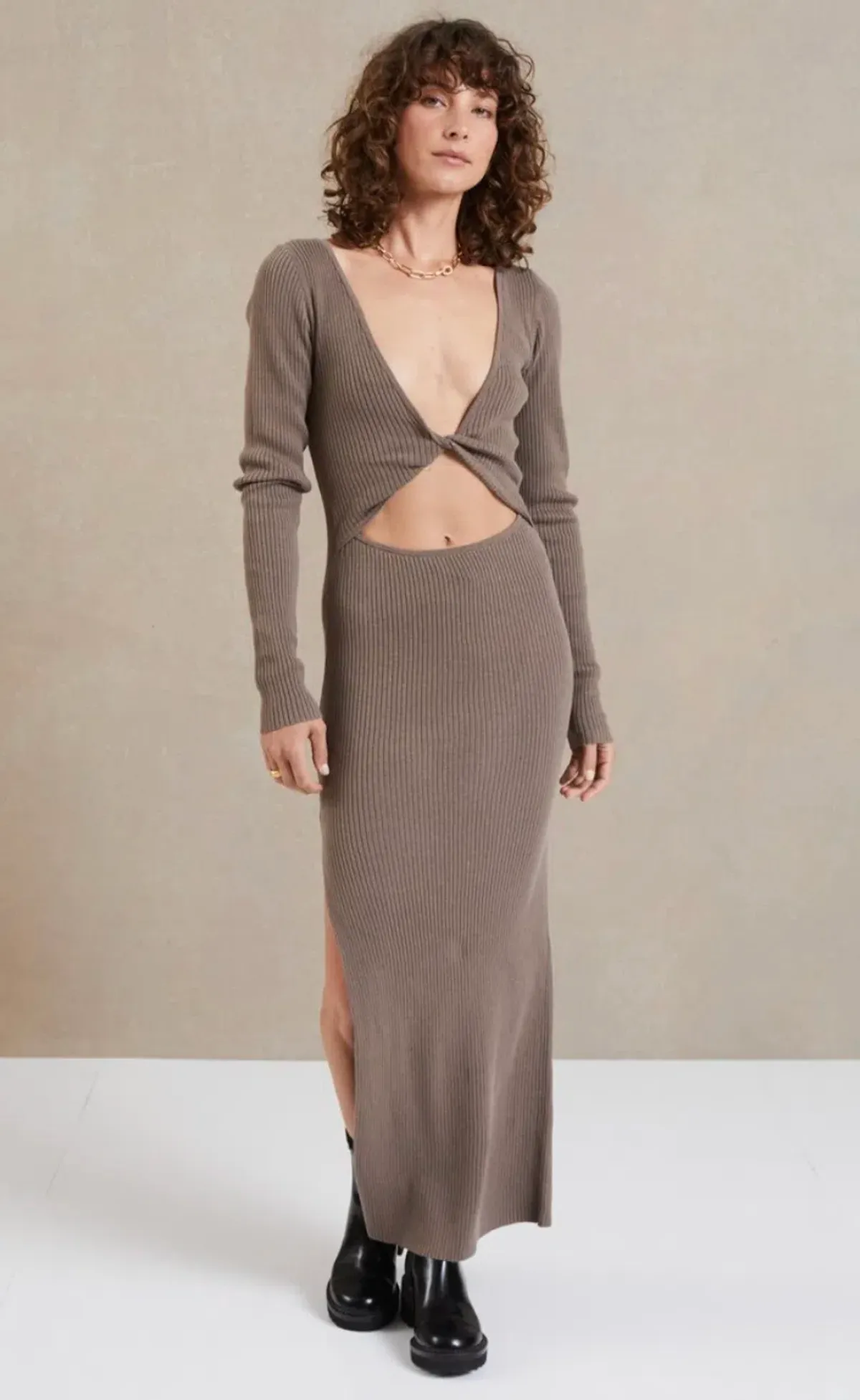 Bec and Bridge Silt Riviera Long Sleeve Dress Gray Size 12 for rent on The Volte - main image