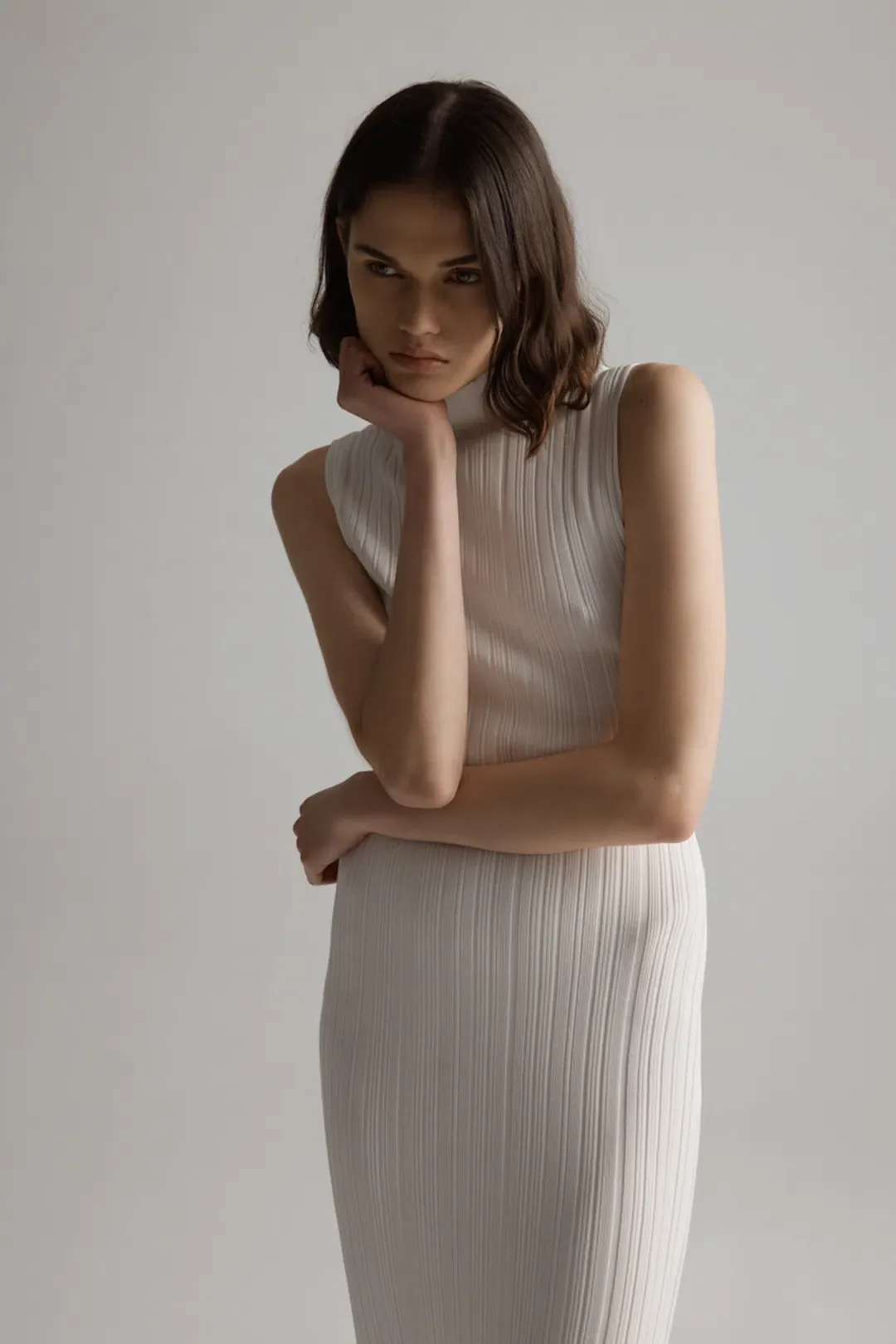 Elka Collective Pillar Knit Dress White Size 10 for rent on The Volte - main image