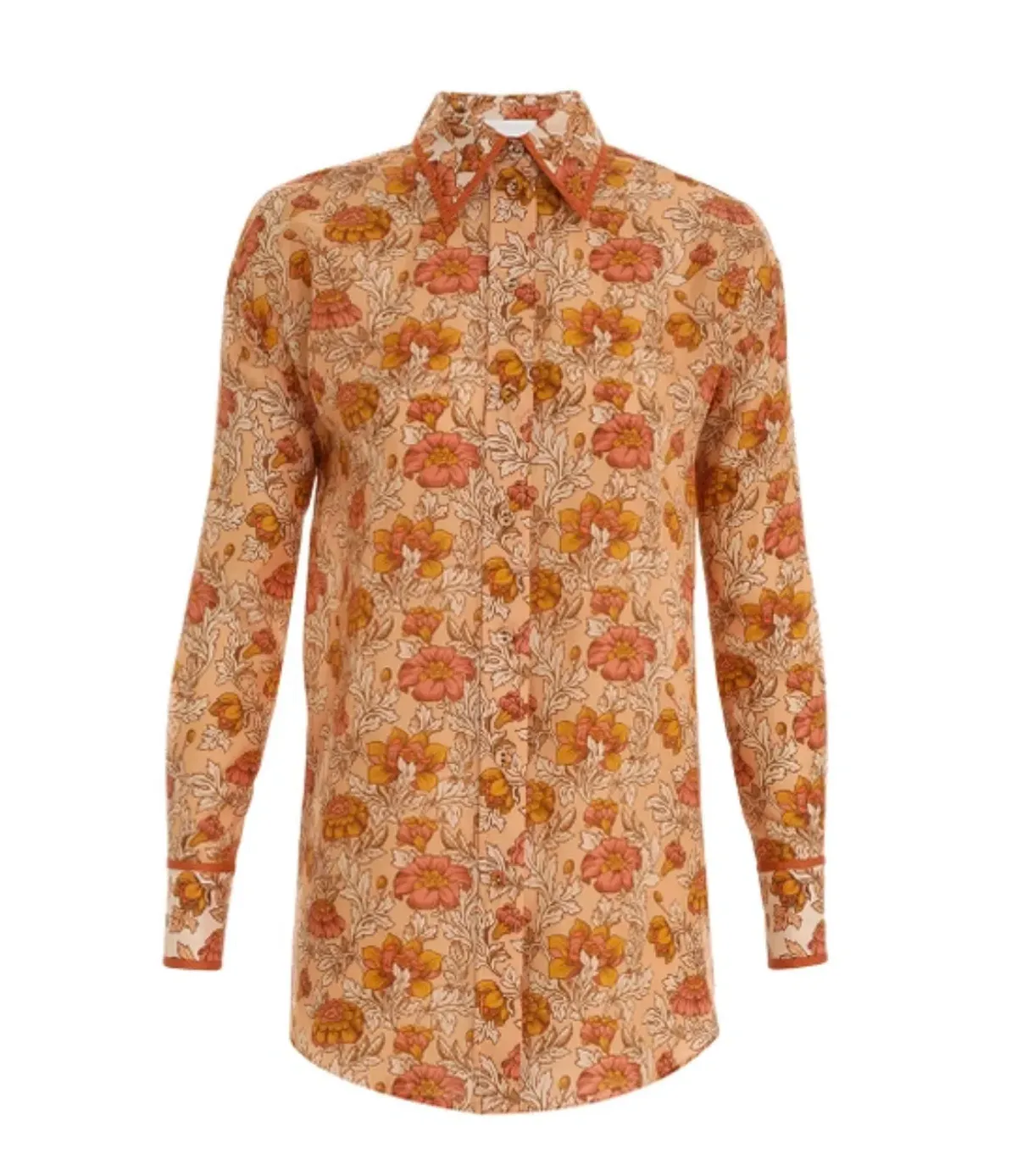 Zimmermann Andie Relaxed Shirt Almond Floral Print Size 0 / AU 8 - Image 4