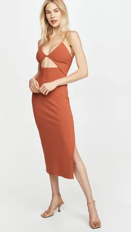 Bec & Bridge Ruby Midi Dress Orange Size 10 for rent on The Volte - image 1