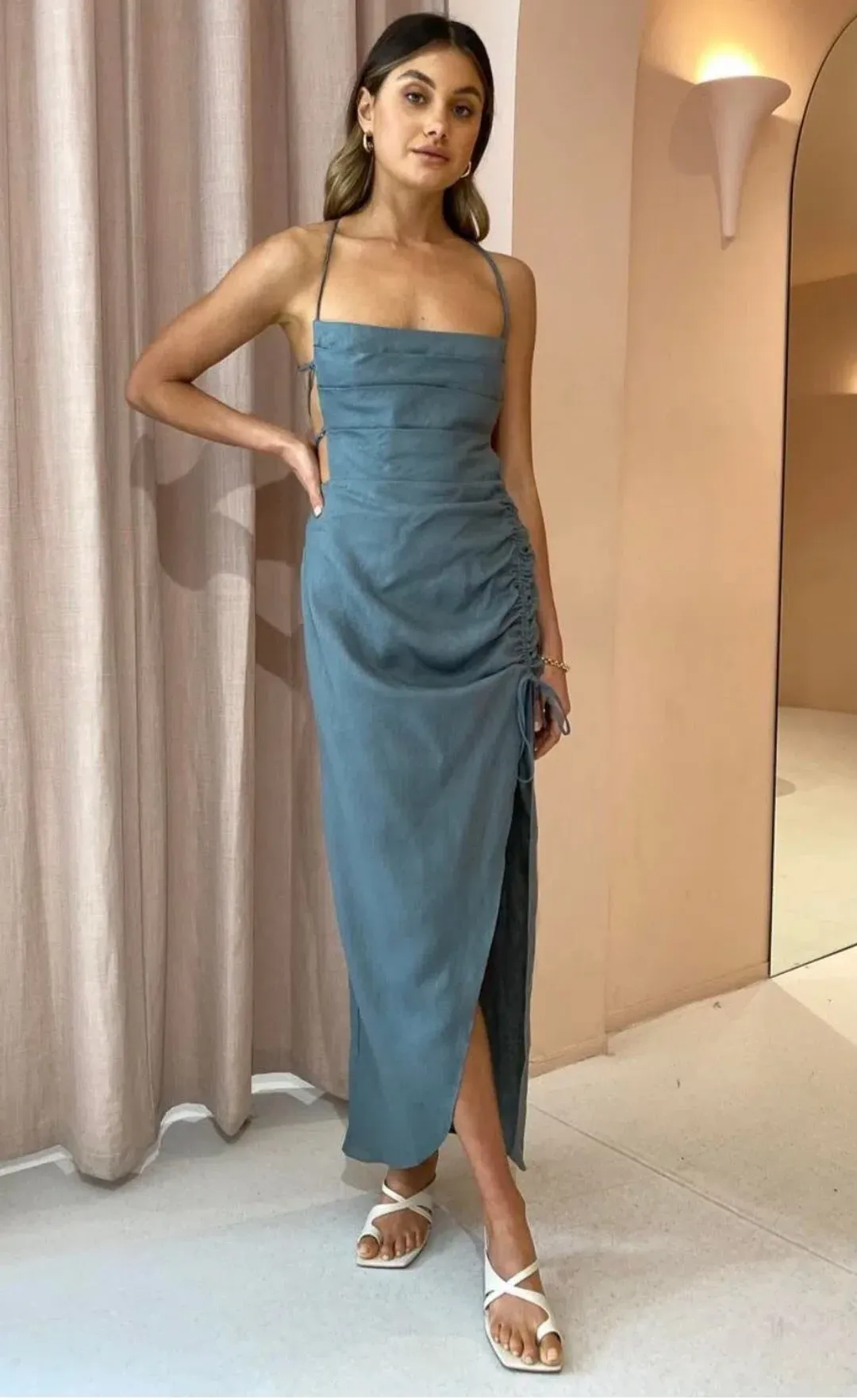 Rumer Loulou Maxi Dress Green Size 8 for rent on The Volte - main image