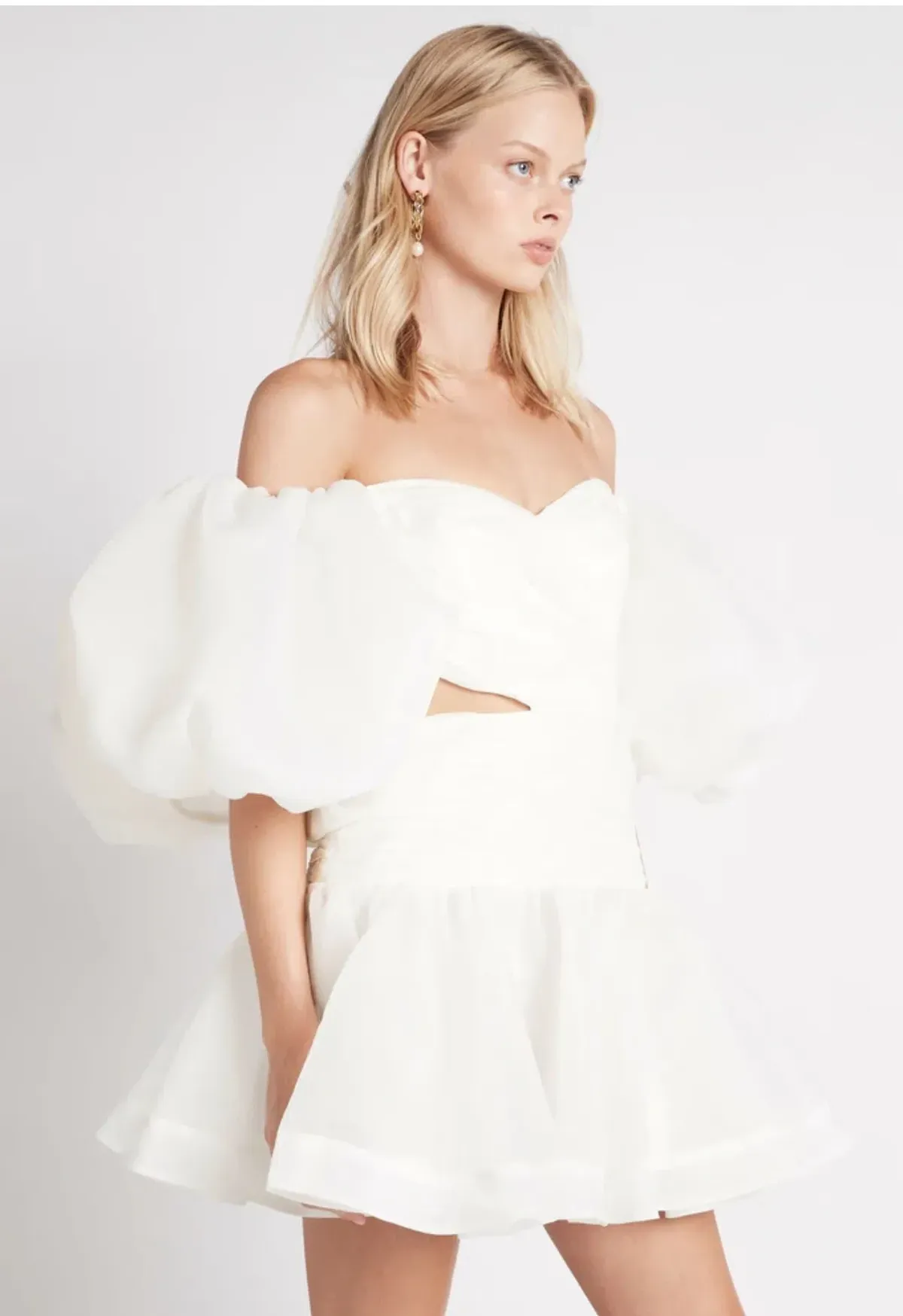 Aje Myriad Cut Out Mini Dress White Size 6 - Image 5