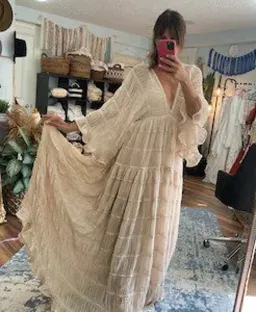We Are Reclamation Wonderment and Awe Gown Beige One Size Fits Most (Aus 6-16) for rent on The Volte - image 19