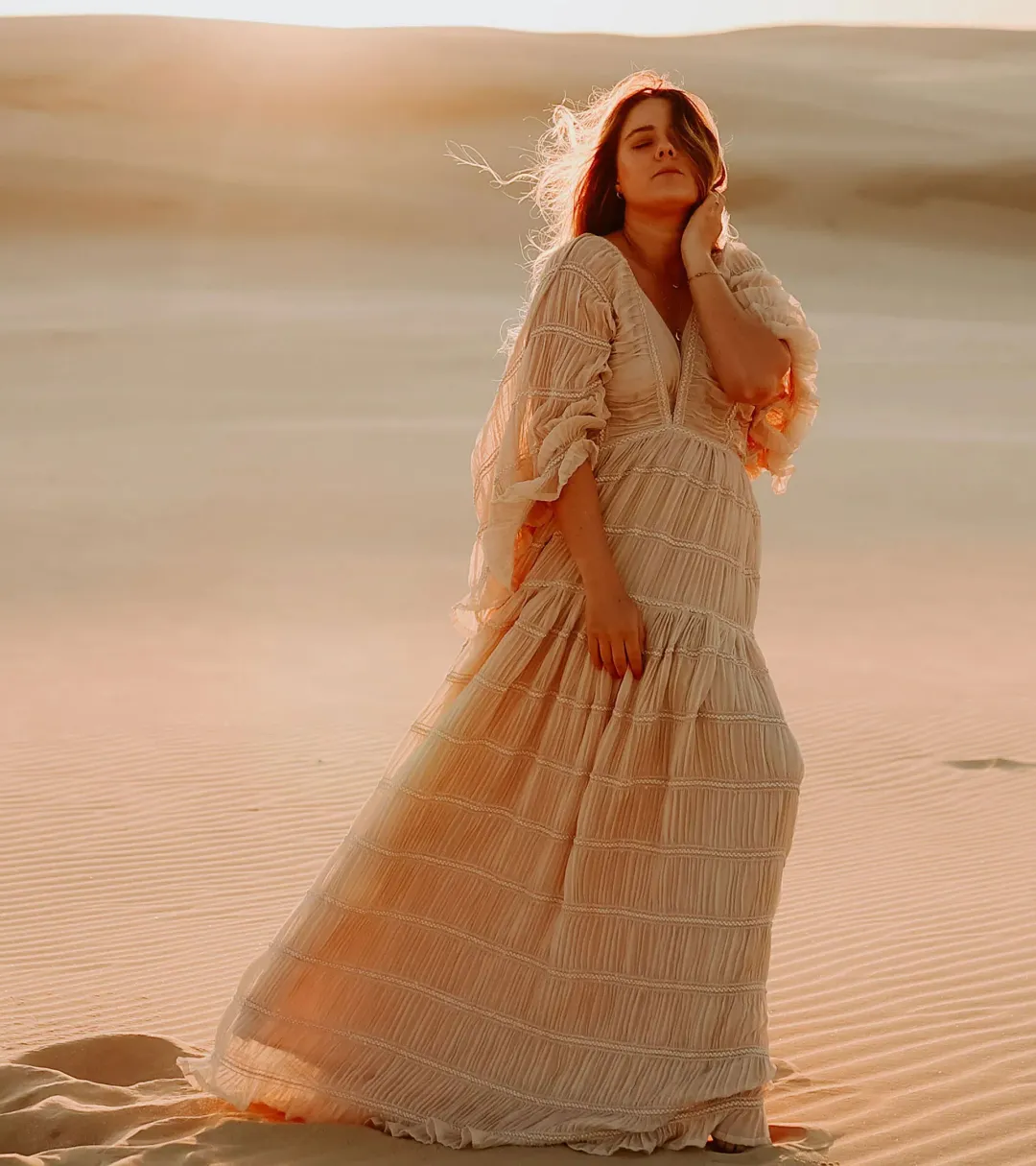 We Are Reclamation Wonderment and Awe Gown Beige One Size Fits Most (Aus 6-16) for rent on The Volte - main image