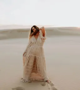 We Are Reclamation Wonderment and Awe Gown Beige One Size Fits Most (Aus 6-16) for rent on The Volte - image 5