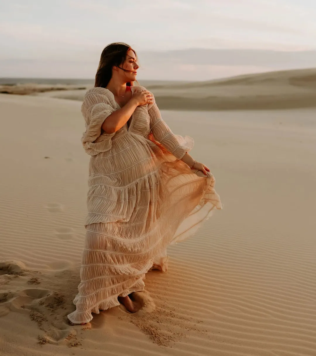 We Are Reclamation Wonderment and Awe Gown Beige One Size Fits Most (Aus 6-16) for rent on The Volte - main image