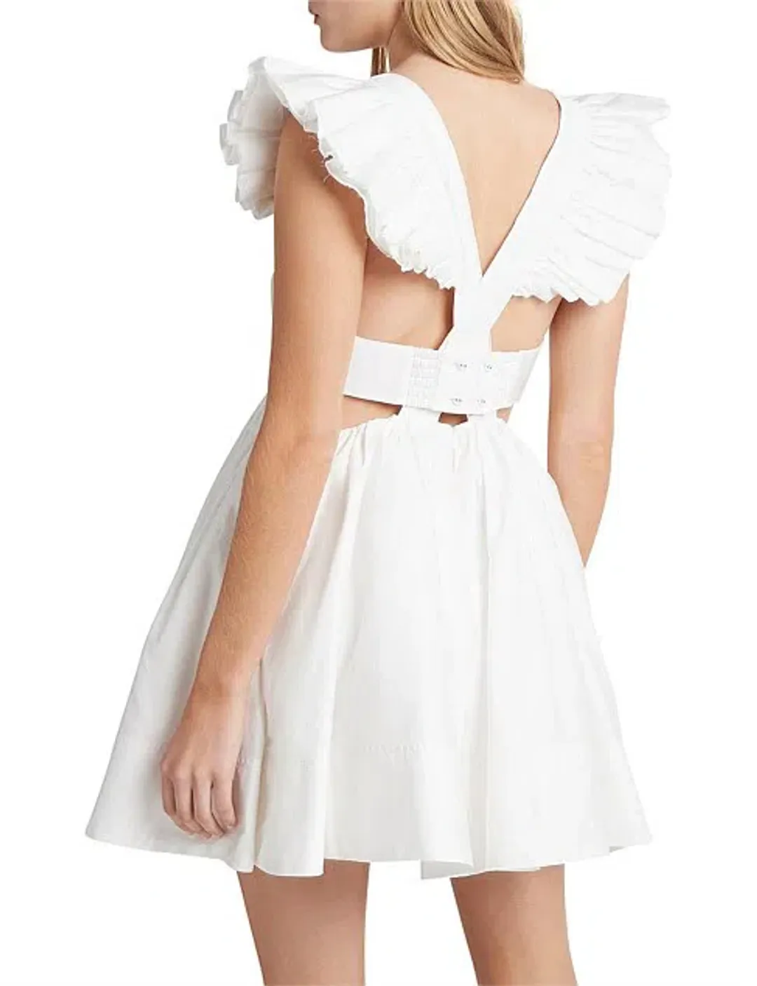 Aje Midsummer Mini Dress White Size 6 for rent on The Volte - main image