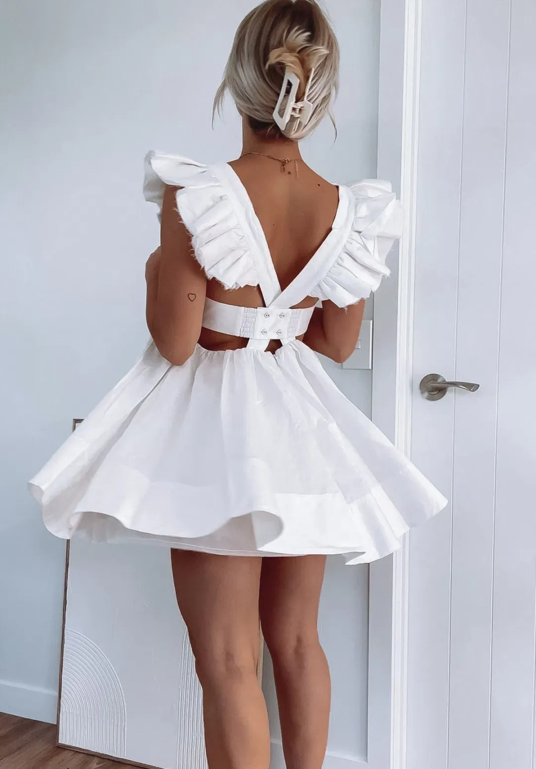 Aje Midsummer Mini Dress White Size 6 for rent on The Volte - main image