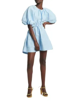 Aje Psychedelia Cut Out Mini Dress Pale Blue Size 4 for rent on The Volte - image 1