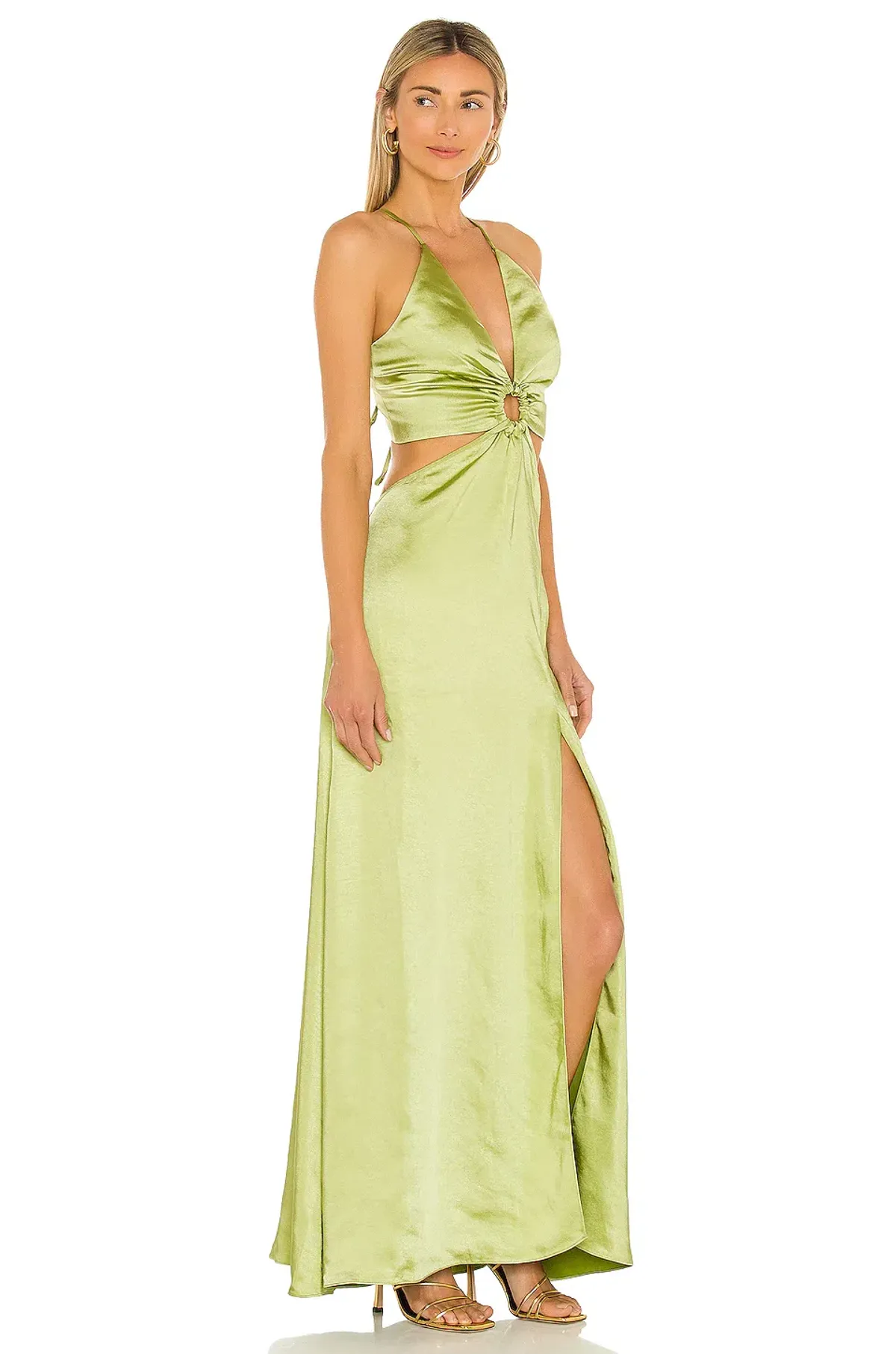 LPA Aniston Dress Green Chartreuse - Image 3