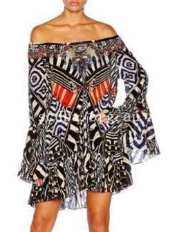 Camilla Louwalan Tales A Line Frill Black & Red Dress Size 10 for rent on The Volte - image 2