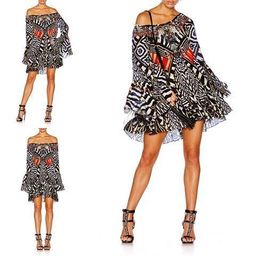 Camilla Louwalan Tales A Line Frill Black & Red Dress Size 10 for rent on The Volte - image 3