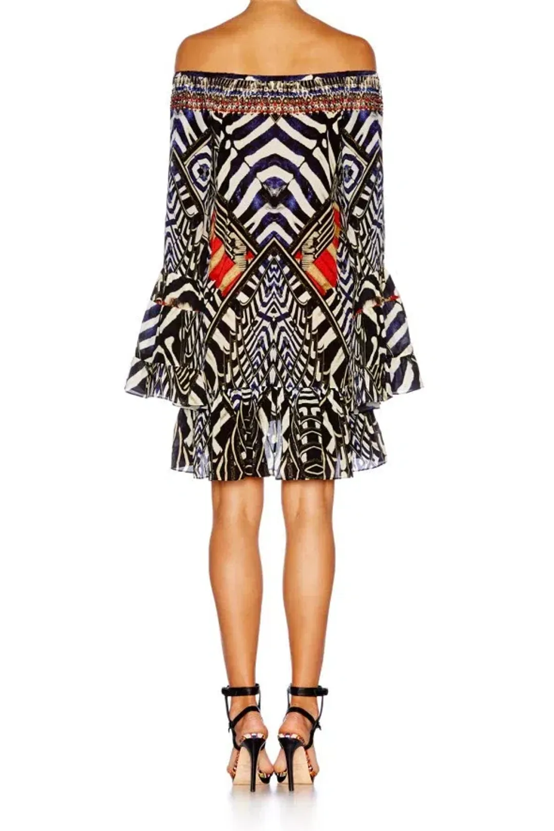 Camilla Louwalan Tales A Line Frill Dress Print Size 8 for rent on The Volte - main image