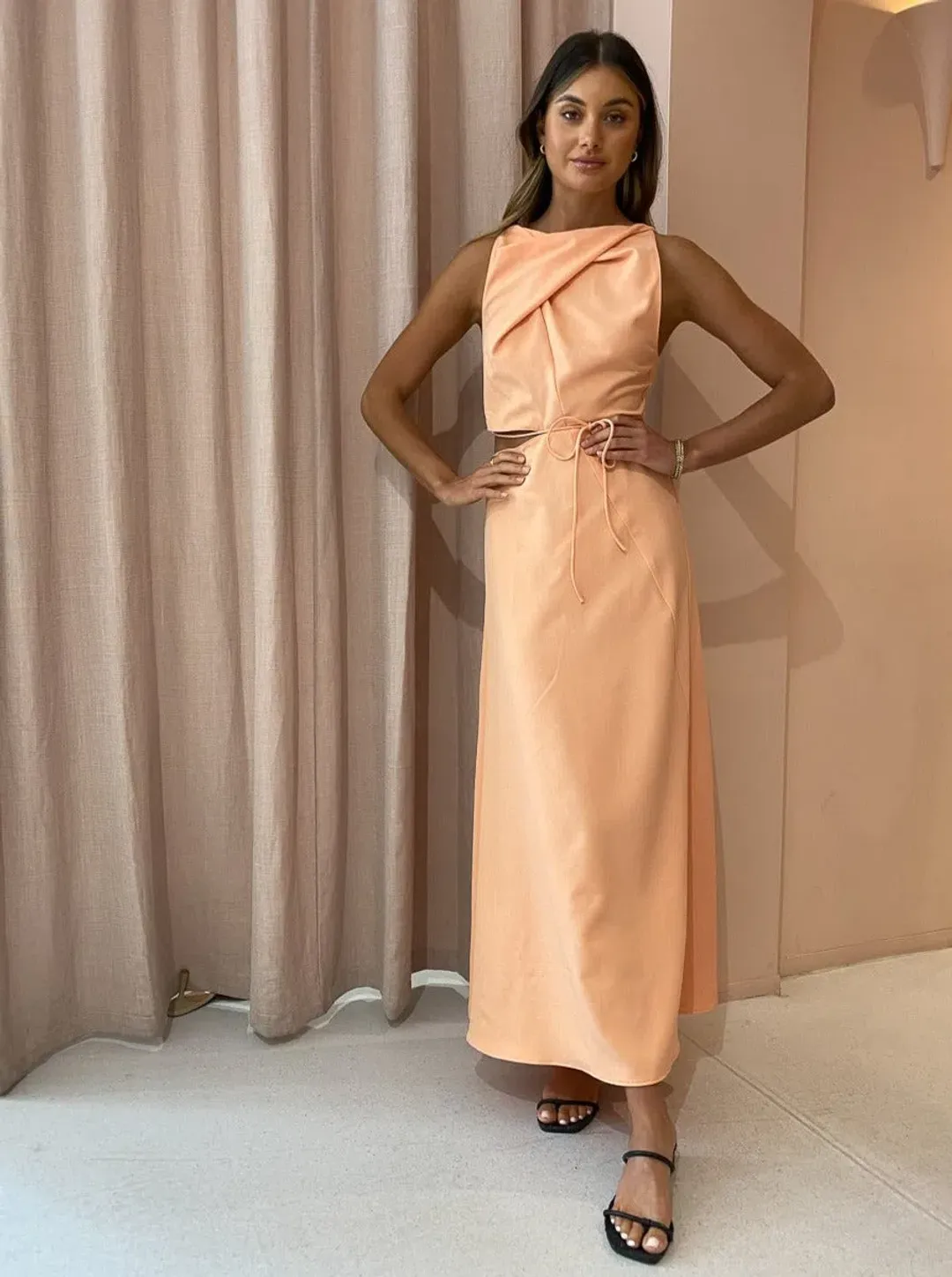 One Fell Swoop Bijoux Maxi Dress Orange Size 8 for rent on The Volte - main image