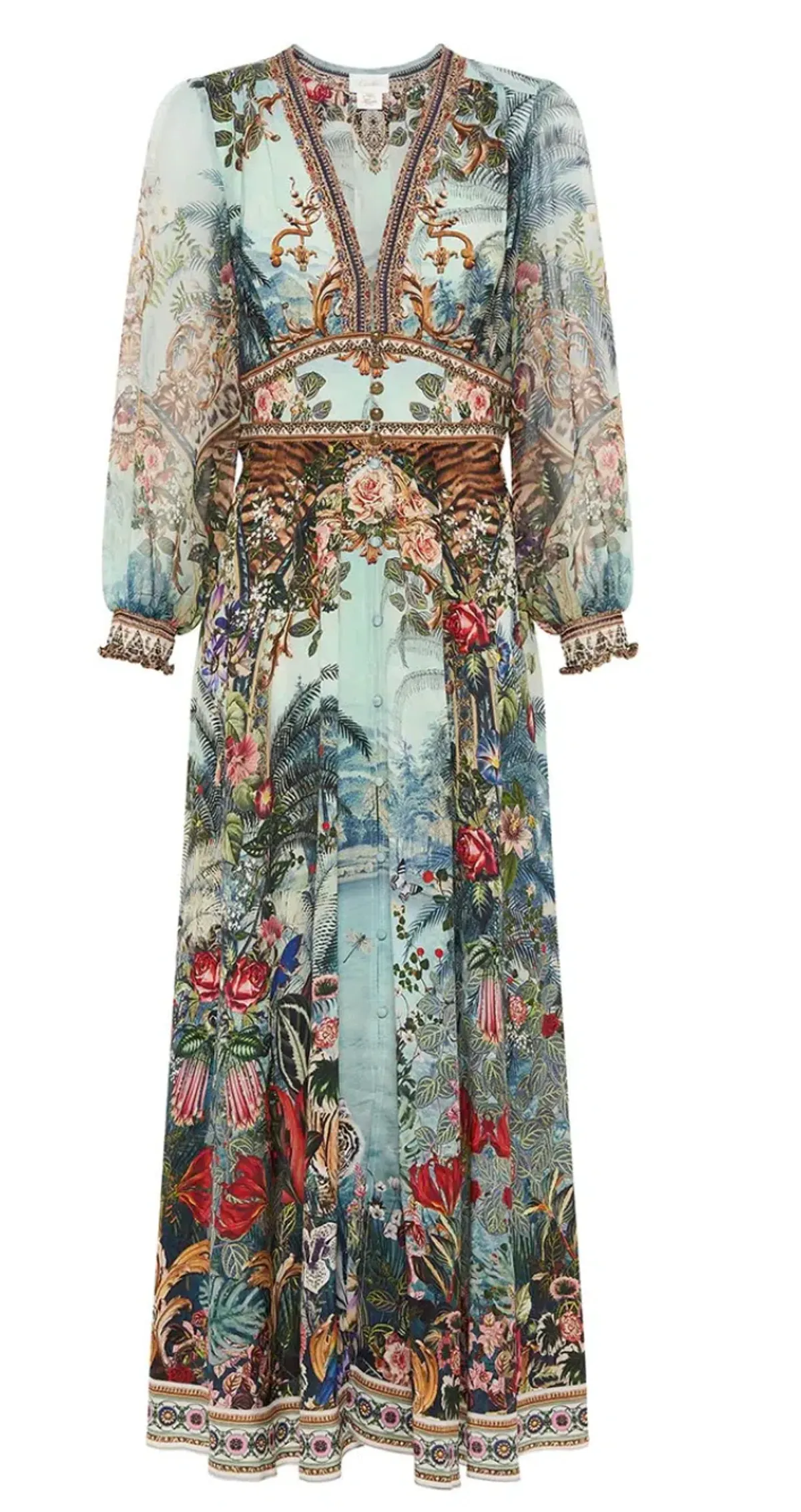 Camilla If These Walls Could Talk Button Dress With Shaped Waistband Size 14 - Image 3