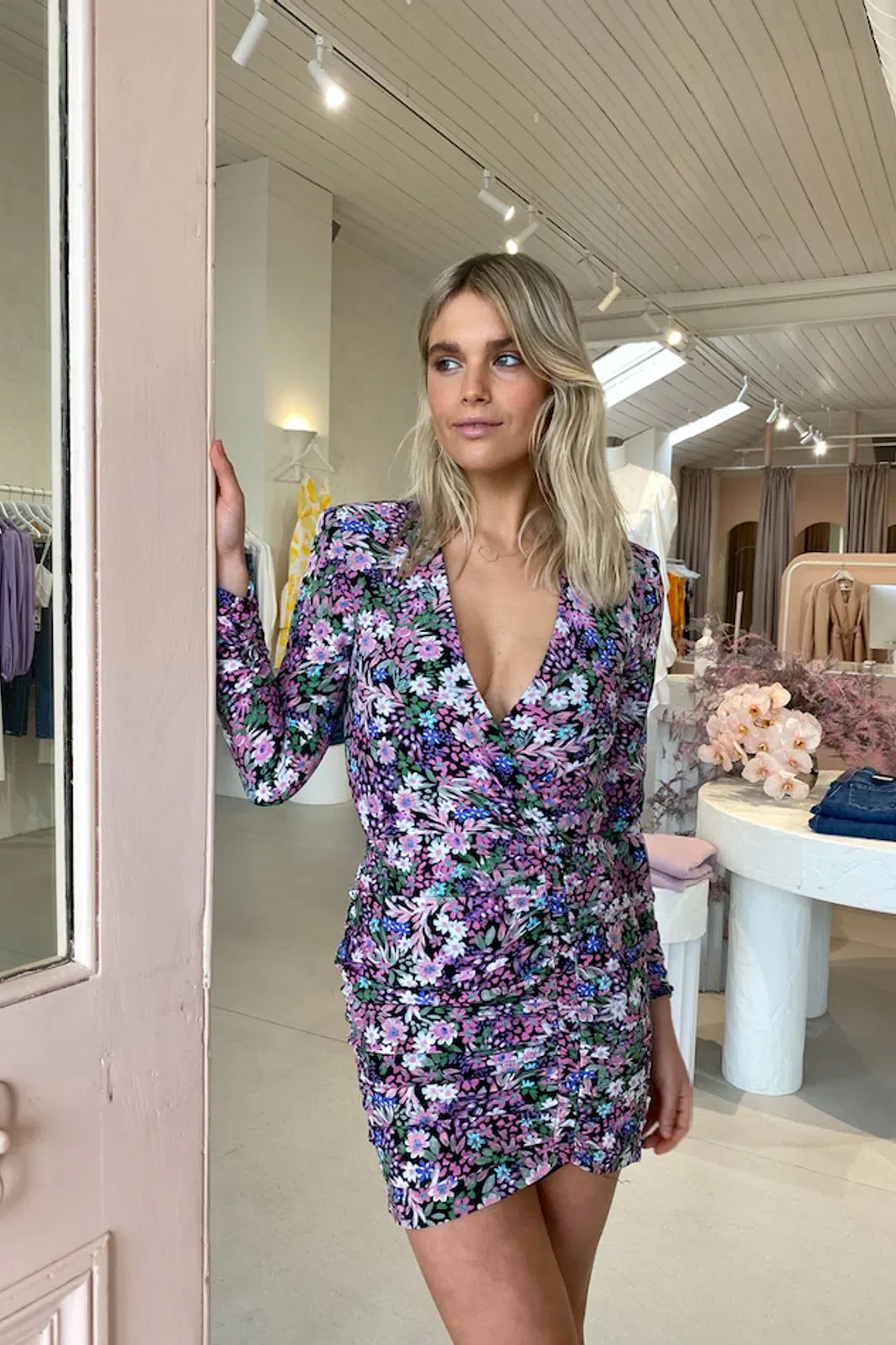 Bec and Bridge Anais Wrap Mini Dress Print Size 8 for rent on The Volte - main image