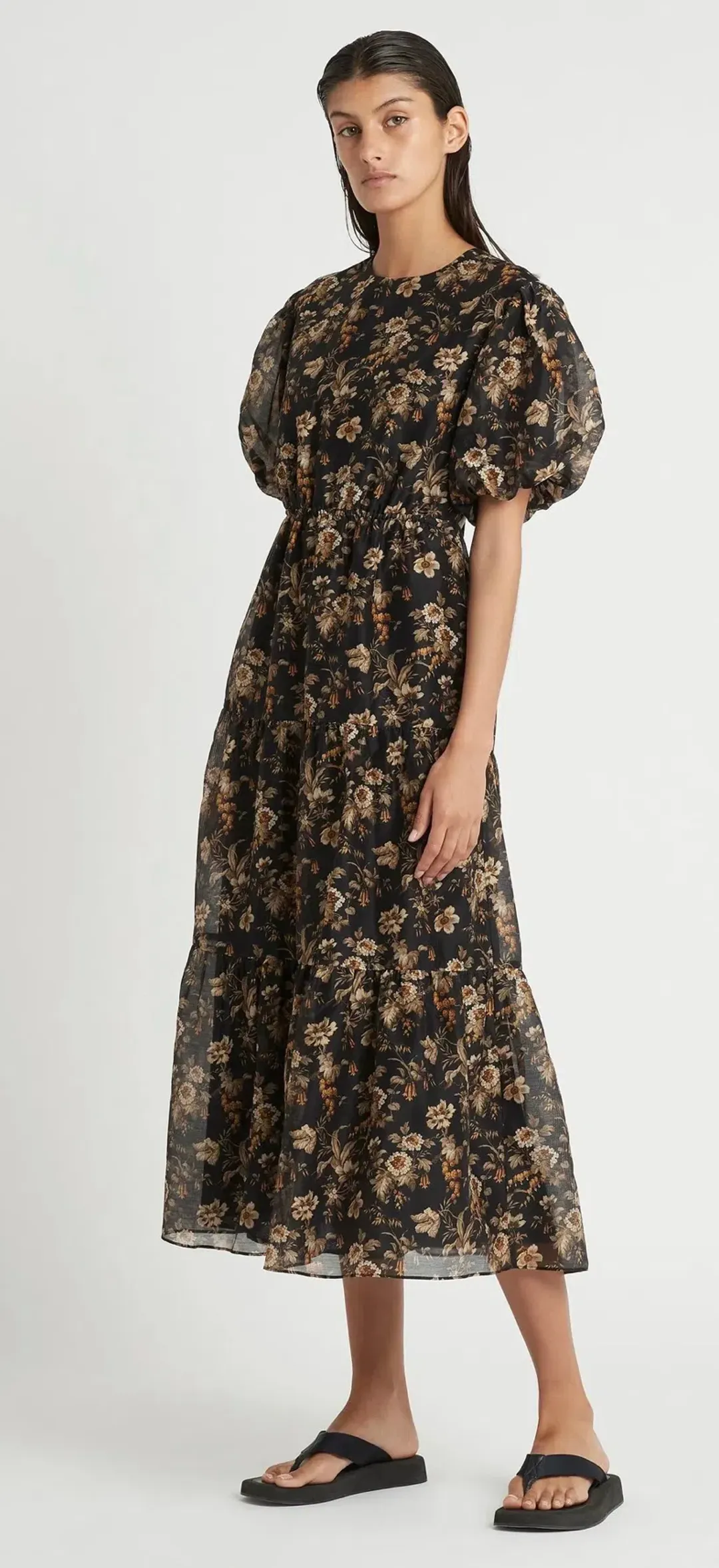 Sir the Label Amerie Open Back Midi Dress Print Size 2 / AU 10 for rent on The Volte - main image