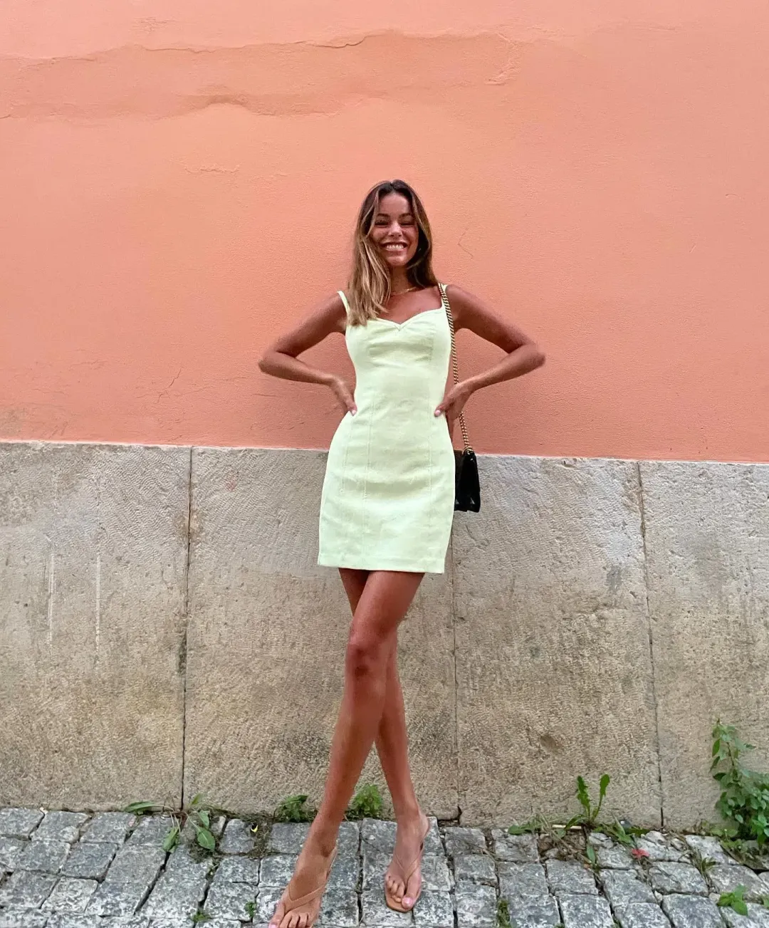 Kookai Oyster Panel Dress Green Size 8 for rent on The Volte - main image