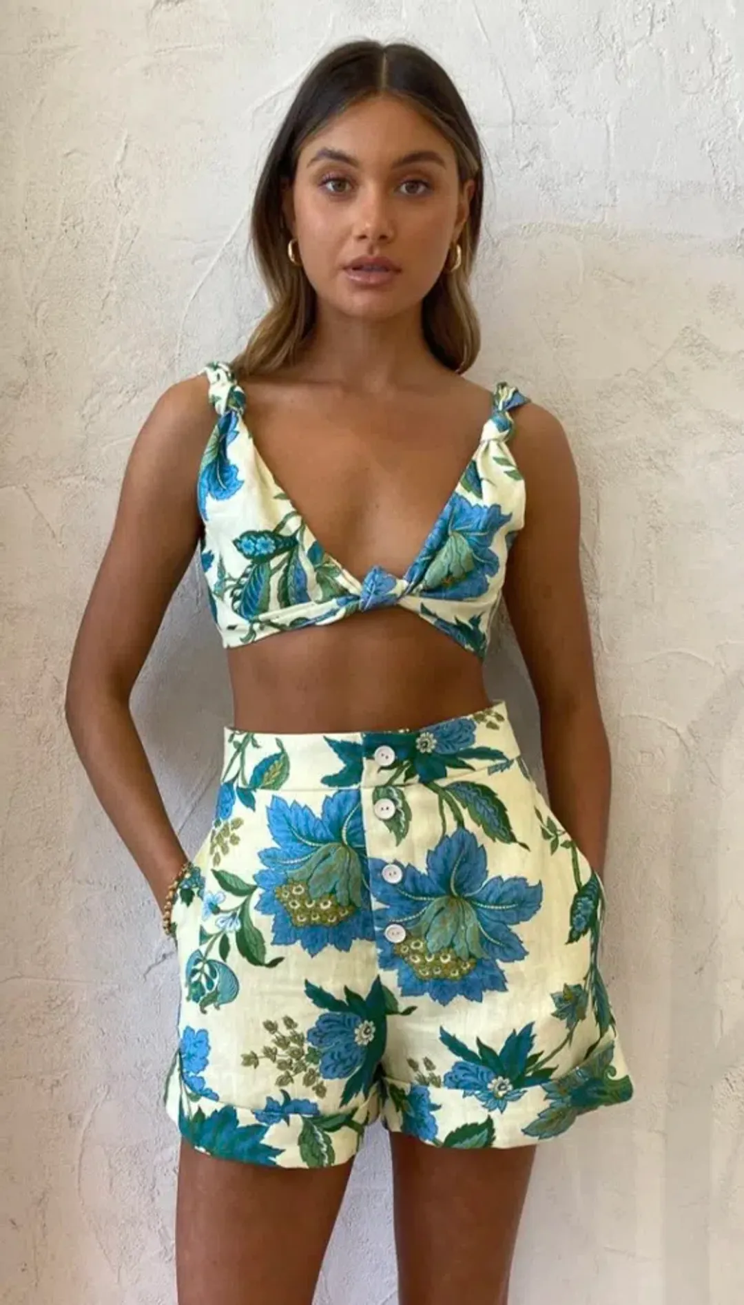 Sir The Label Alexandre Knot Bralette Size 8 and Short Size 10 Set Print for rent on The Volte - main image