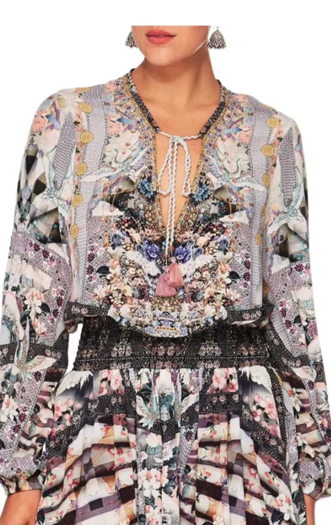 Camilla Shirred Relaxed Short Dress In Her Shoes Size 12 for rent on The Volte - main image