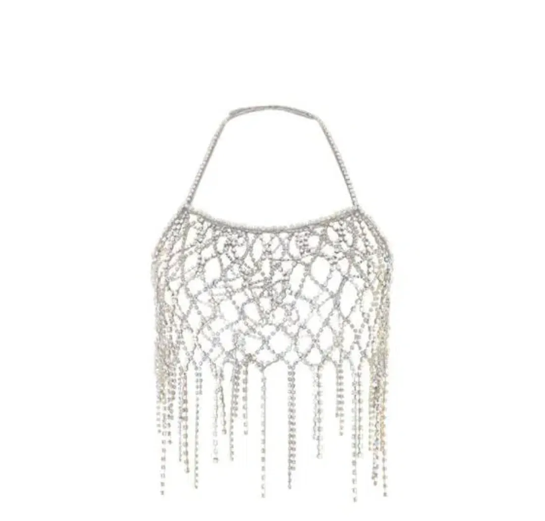 Clio Peppiatt Marie Swarovski Halter Top Size 6 for rent on The Volte - main image