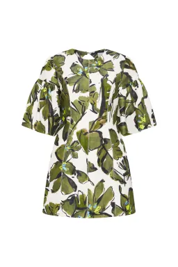 Aje Oasis Olive Leaf Cut Out Mini Dress Print Size 8 for rent on The Volte - image 4