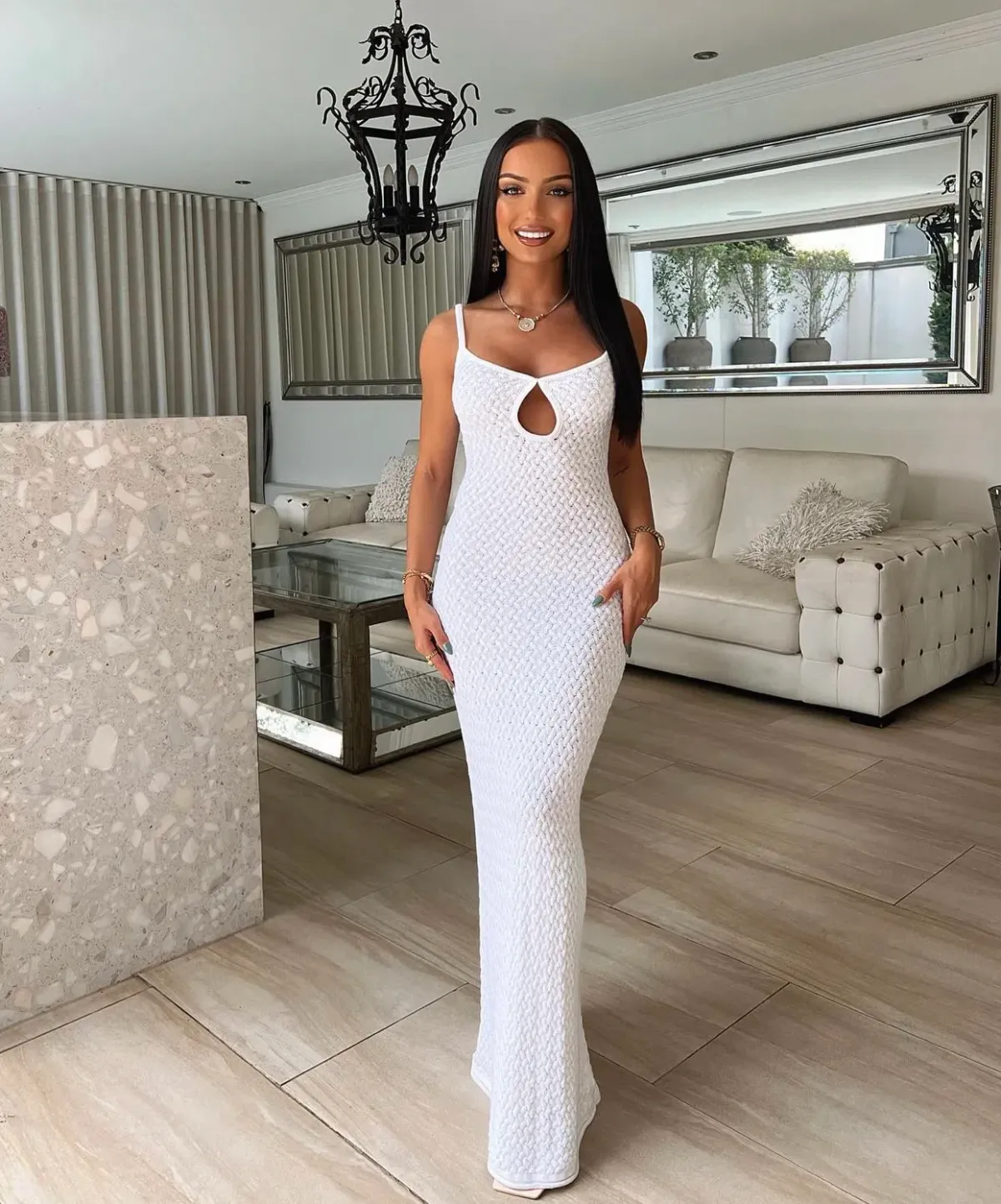 Bec & Bridge Effie Knit Key Maxi Dress Ivory Size 8 - Image 1