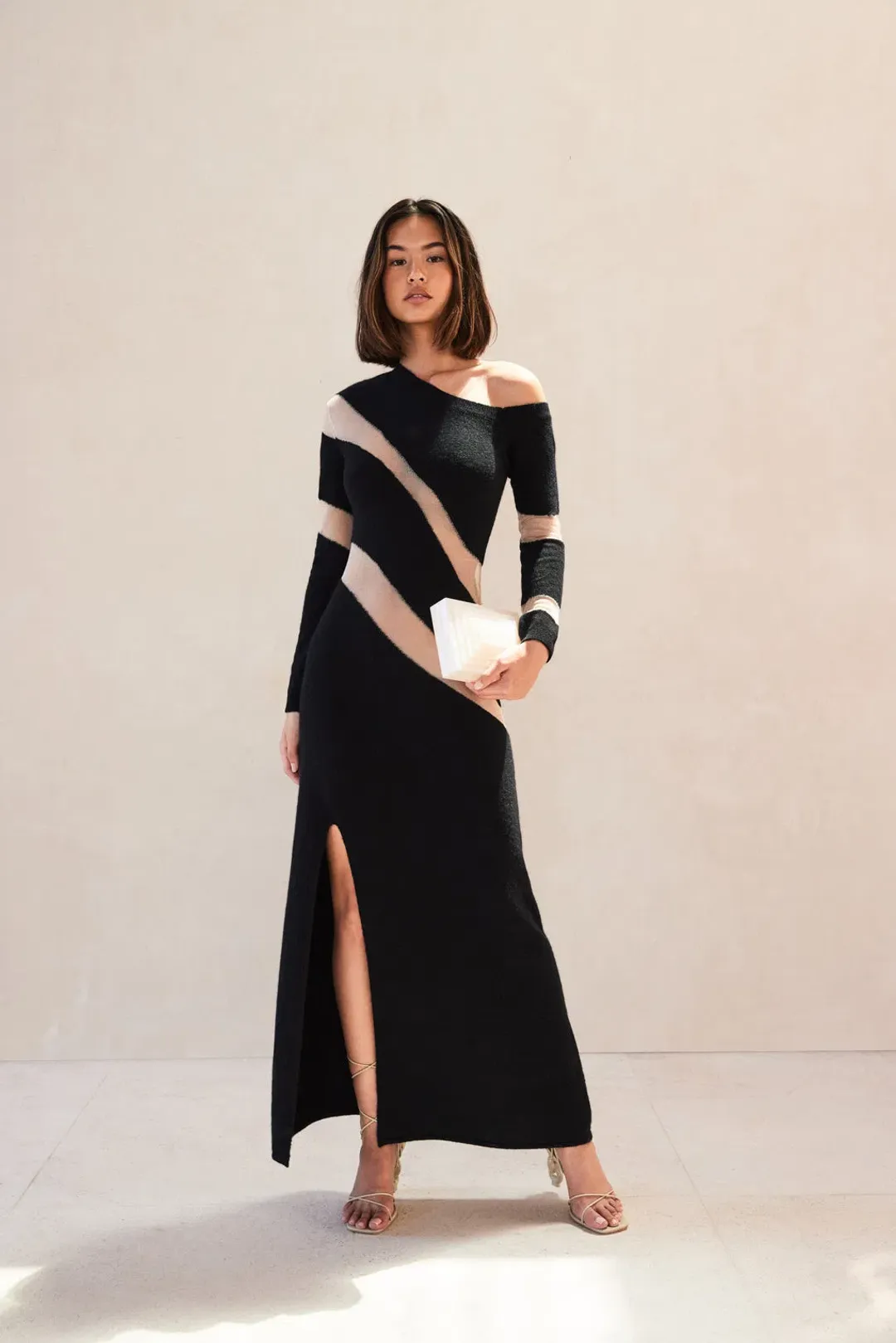 Cult Gaia Nessa Knit Dress Black Size 8 for rent on The Volte - main image