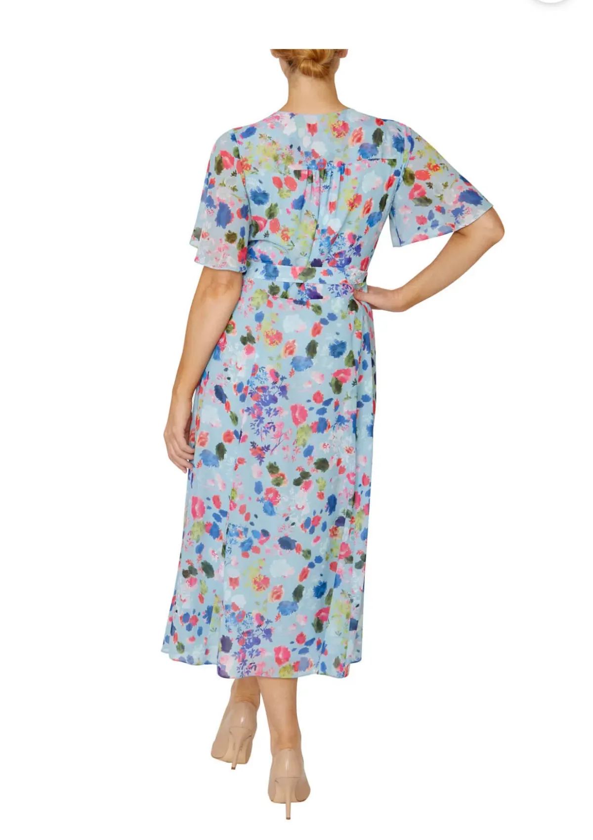 Anthea Crawford Floral Wrap Dress Print Size 8 - Image 4