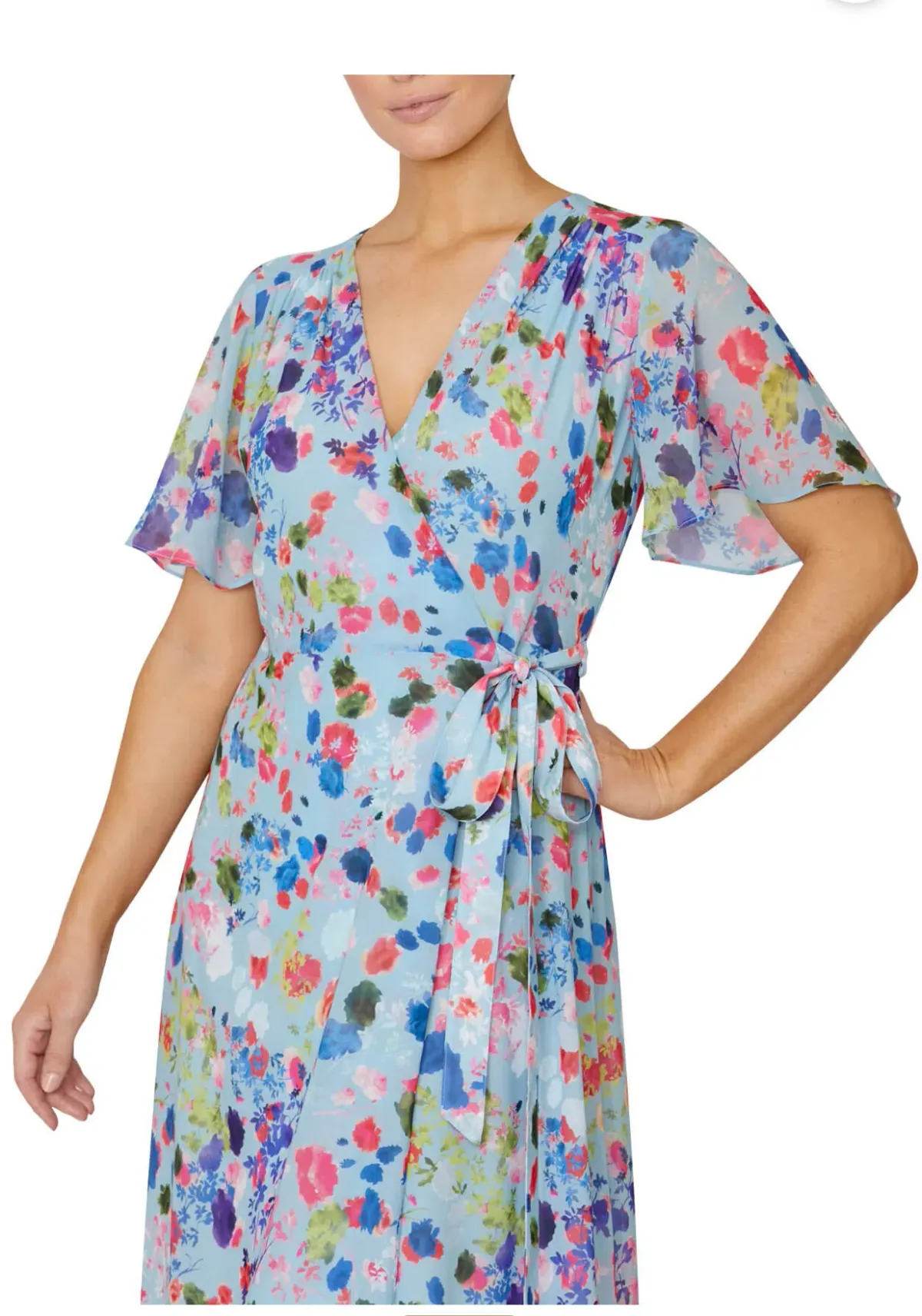 Anthea Crawford Floral Wrap Dress Print Size 8 - Image 3