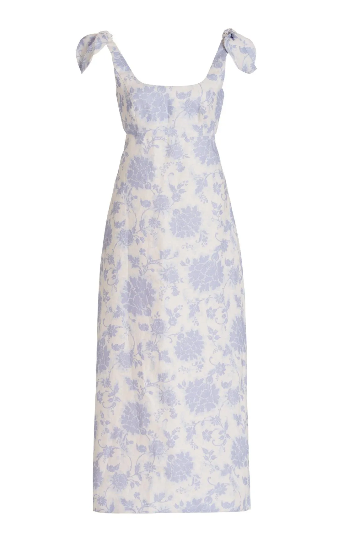 Zimmermann Postcard Open-back Floral-print Linen Midi Dress Blue Size 2/ AU 12 for rent on The Volte - main image