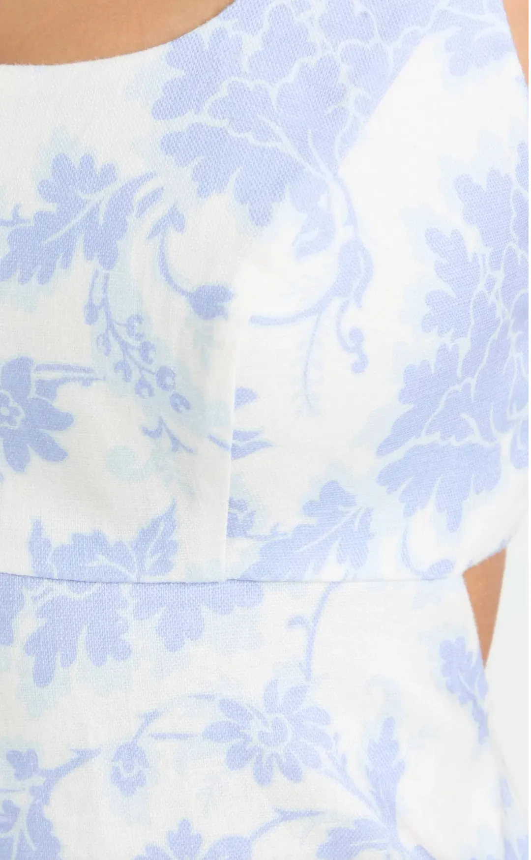 Zimmermann Postcard Open-back Floral-print Linen Midi Dress Blue Size 2/ AU 12 for rent on The Volte - main image