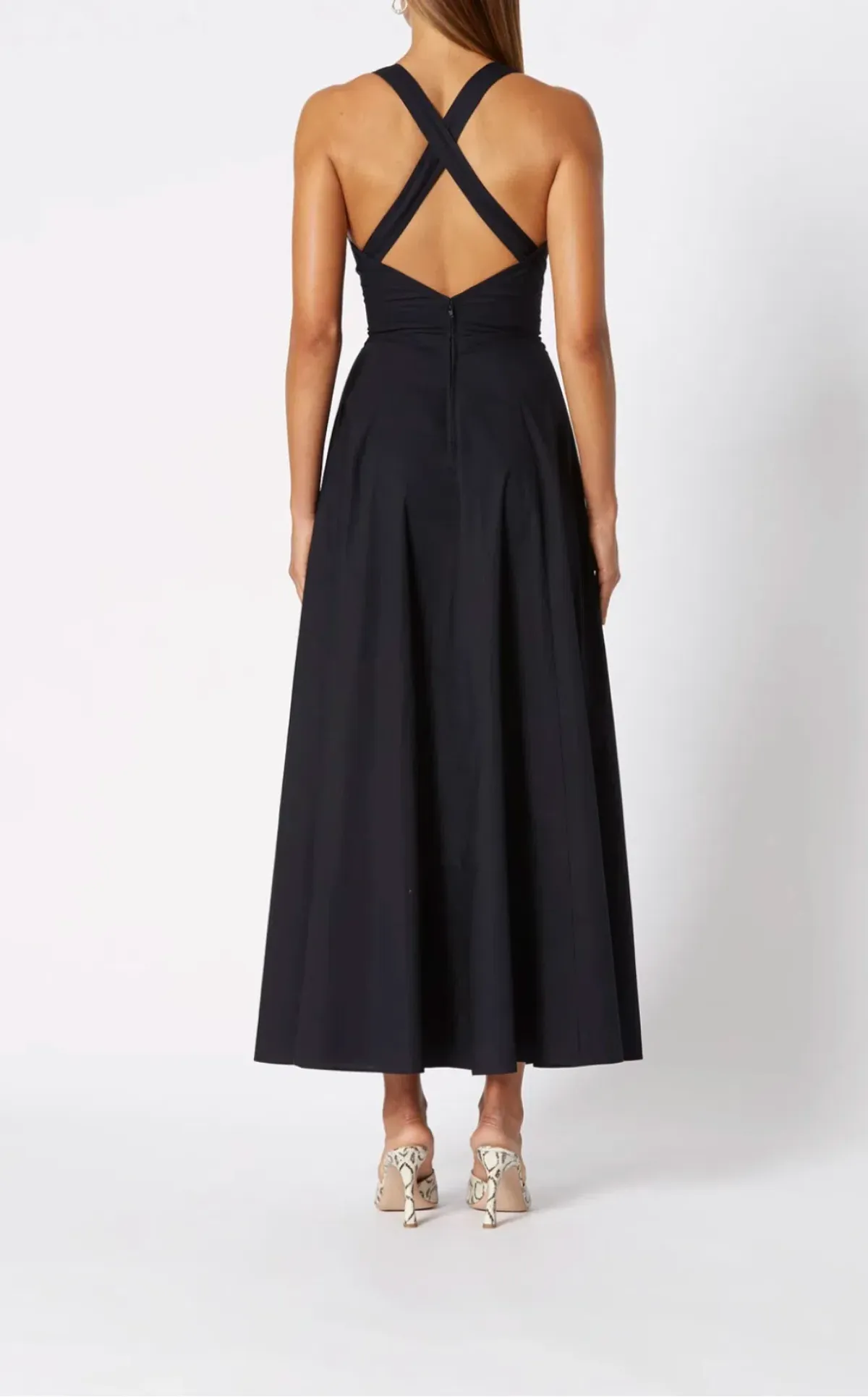 Scanlan Theodore Cotton Cross Back Dress Navy Size 10 - Image 2