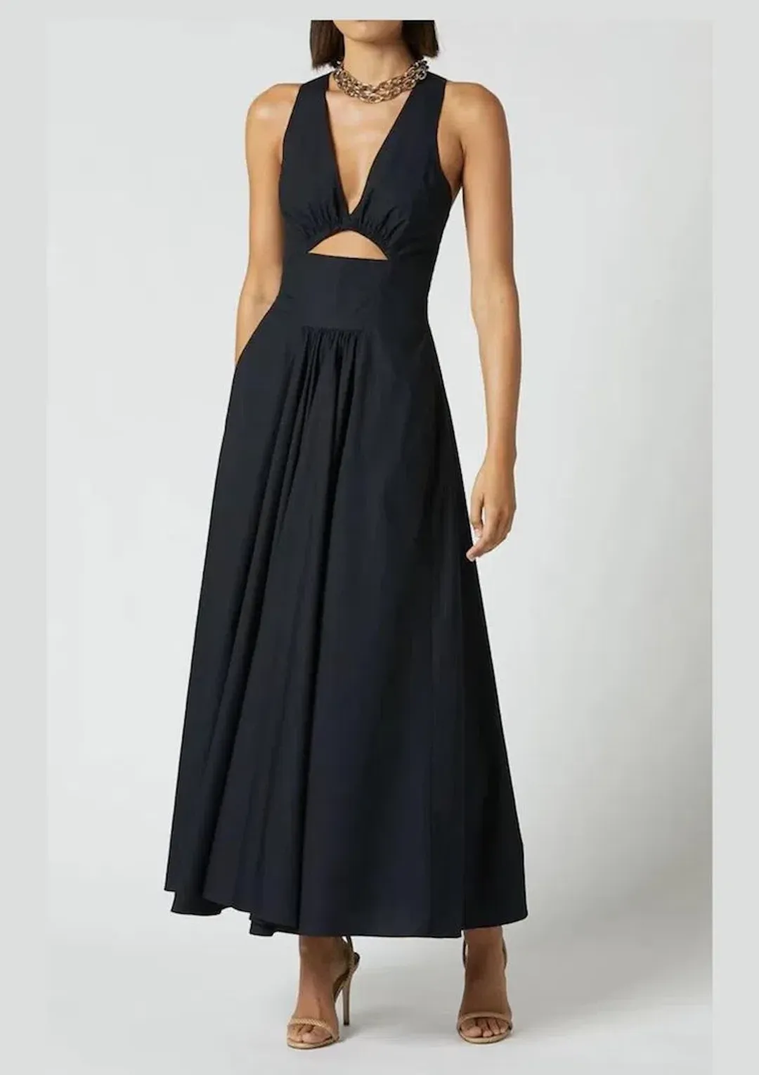 Scanlan Theodore Cotton Cross Back Dress Navy Size 10 for rent on The Volte - main image