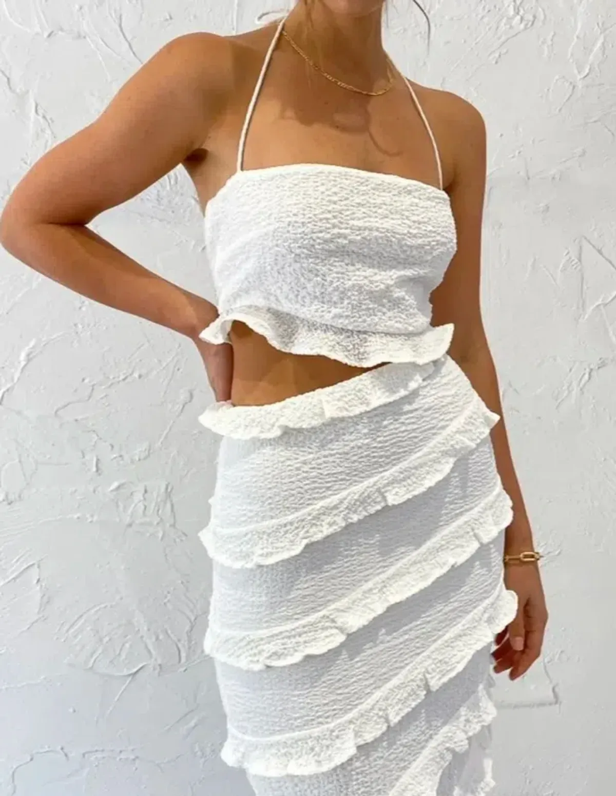 By Nicola Halo Midi Dress White Size 10 - Image 4