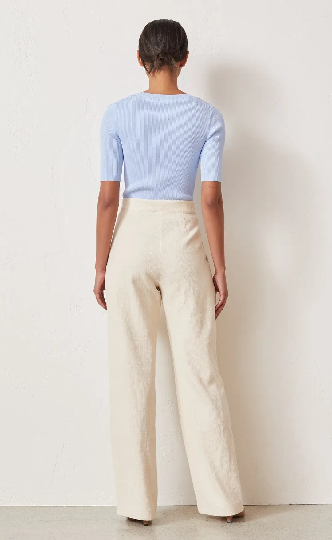 Bec & Bridge Astrid Knit Tee and Anika Pants Set Blue Size 10 for rent on The Volte - main image