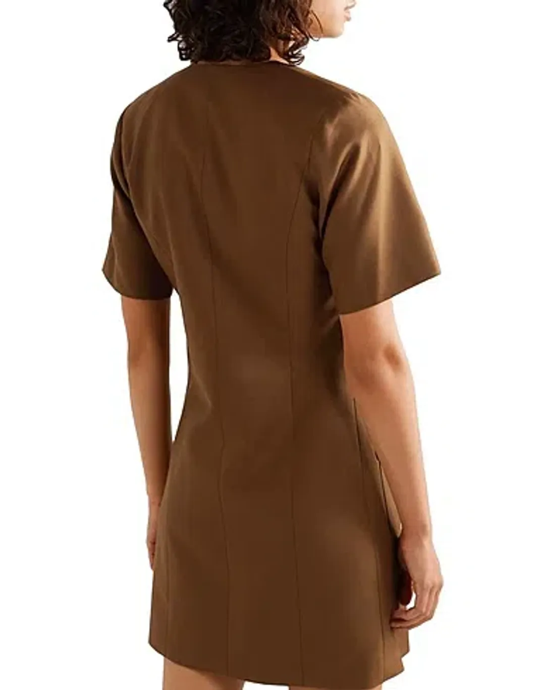 Anna Quan Portia Single Breasted Tailored Dress Brown Size 10 for rent on The Volte - main image