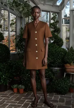 Anna Quan Portia Single Breasted Tailored Dress Brown Size 10 for rent on The Volte - image 4