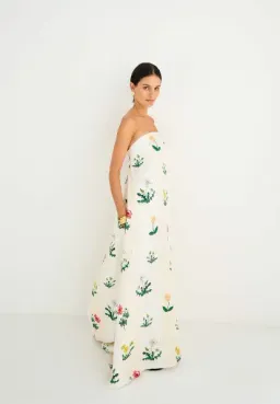 Oroton Poppy Print Gown Cream Size 6 for rent on The Volte - image 7