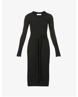Viktoria & Woods Esplanade Split Sleeve Cotton Midi Dress Black Size 10 for rent on The Volte - image 5