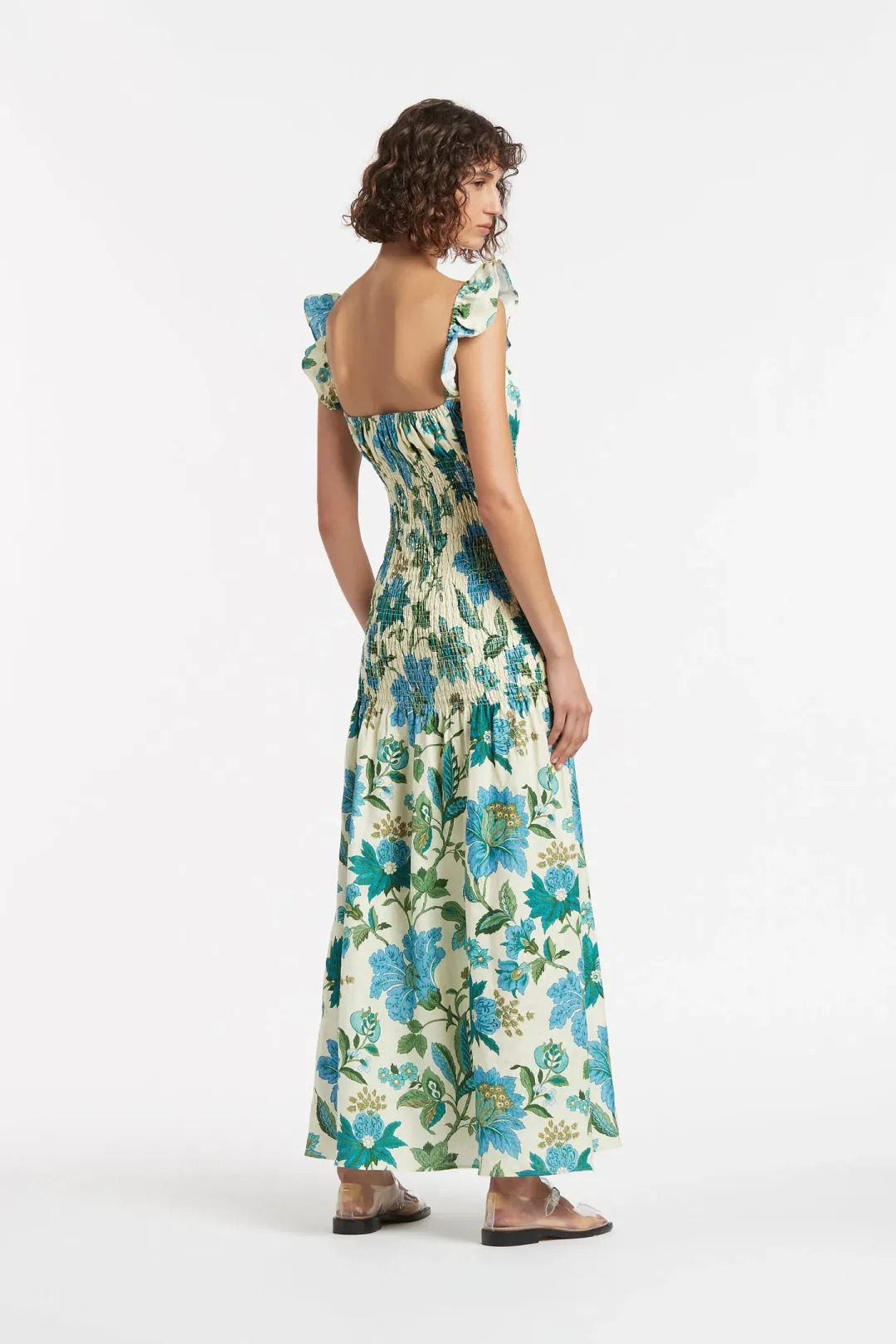 Sir the Label Alexandre Ruched Midi Dress Print Size 6 for rent on The Volte - main image