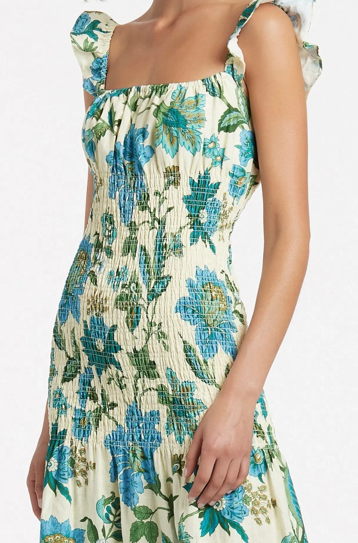 Sir the Label Alexandre Ruched Midi Dress Print Size 6 - Image 3