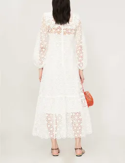 Zimmermann Goldie Scalloped-trim Lace Midi Dress White Size 0 (AU 8) for rent on The Volte - image 3