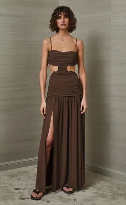 Bec & Bridge Minx Midi Dress Brown Size 8 for rent on The Volte - image 1