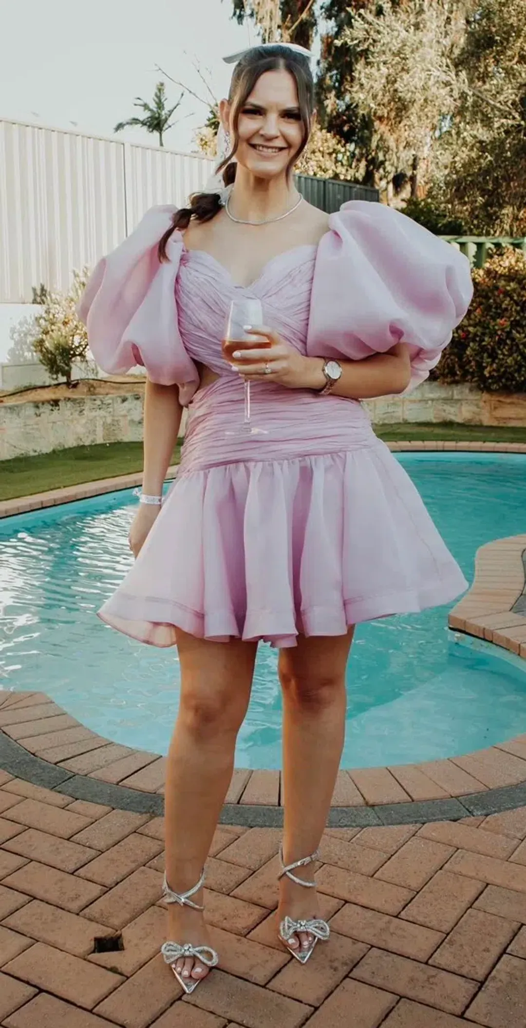 Aje Myriad Cut Out Mini Dress Lilac Size 14 for rent on The Volte - main image