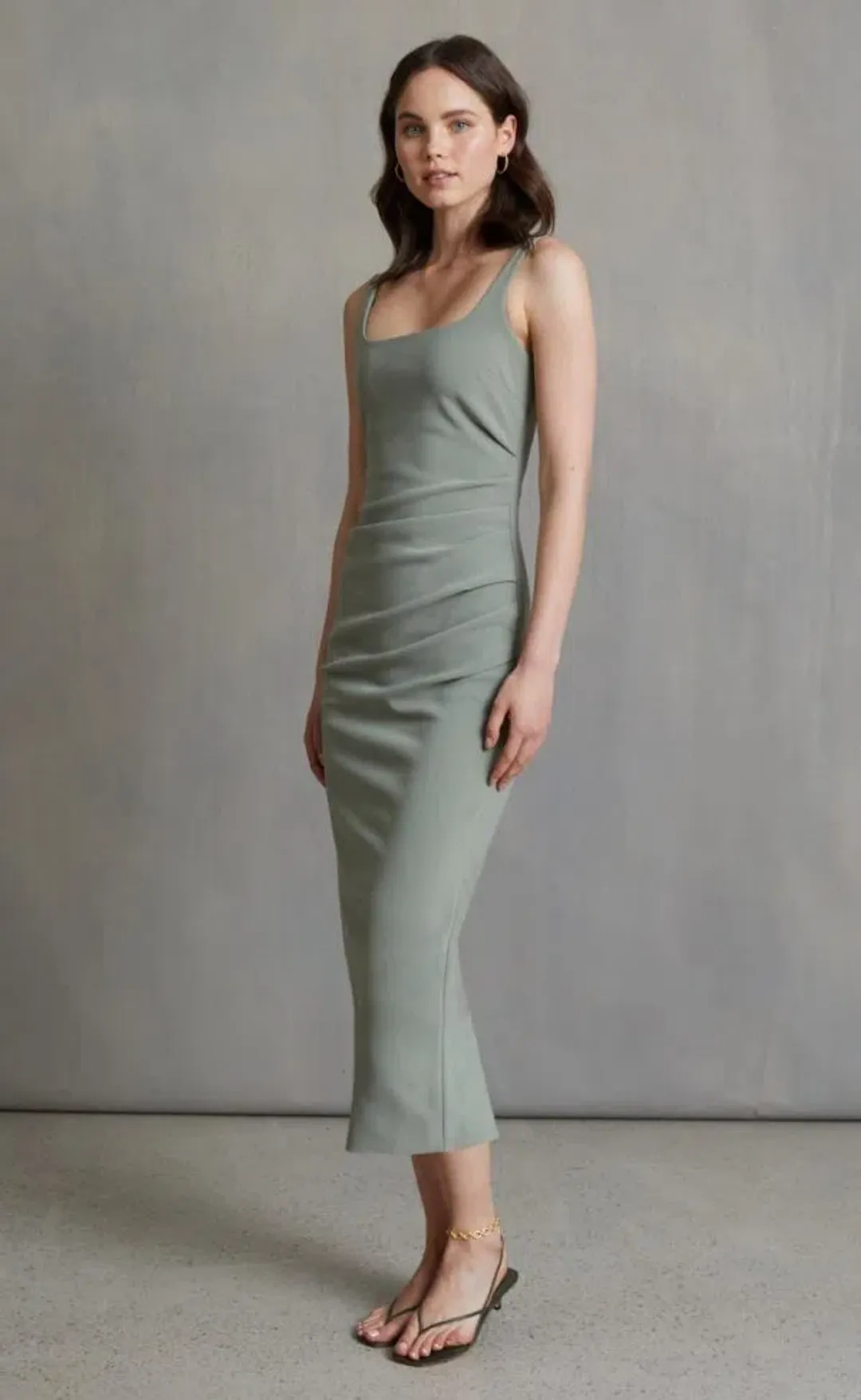 Bec and Bridge Be Mine Square Neck Dress in Sage Green Size 6 for rent on The Volte - main image