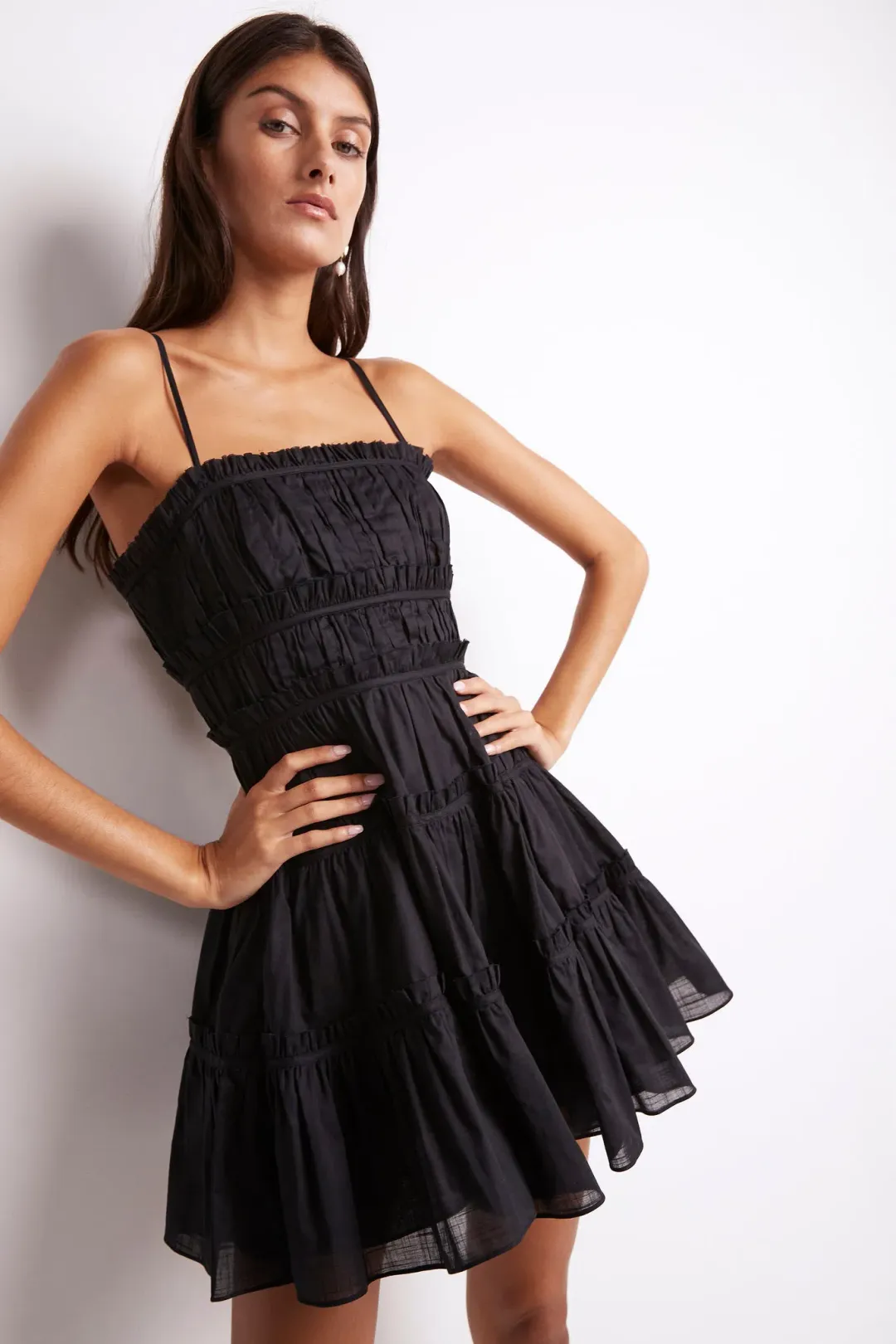 Aje Breathless Mini Dress Black Size 12 for rent on The Volte - main image