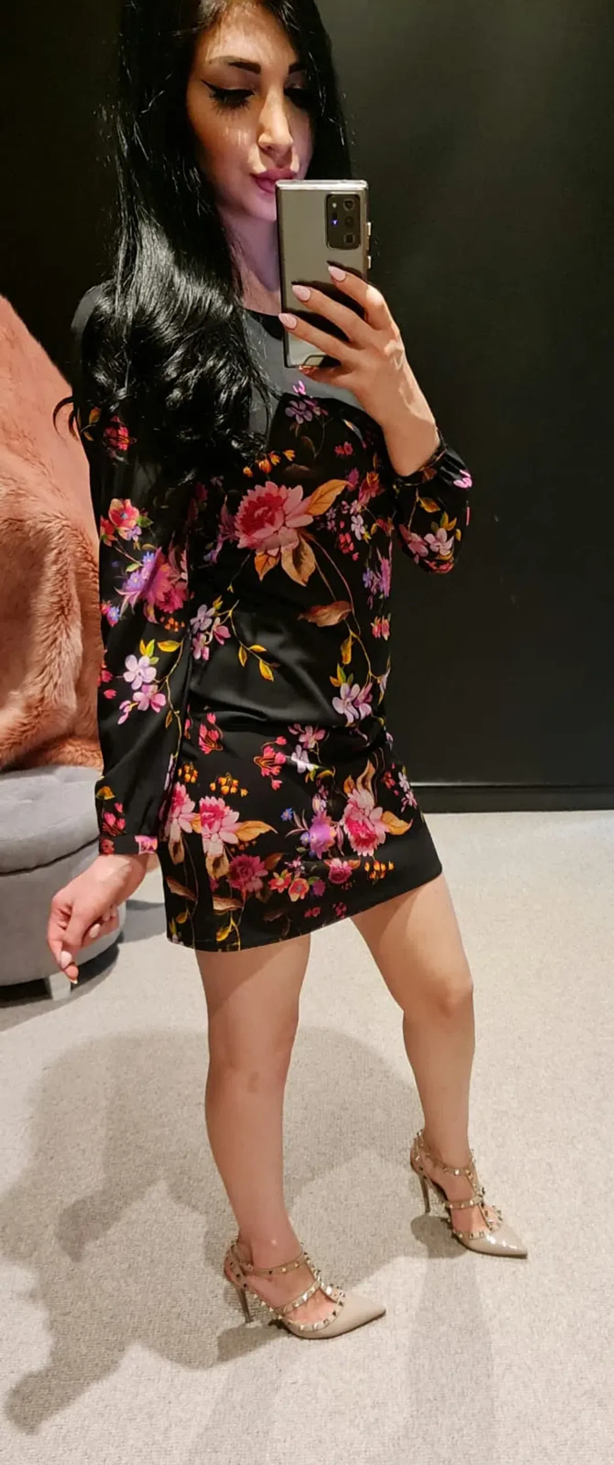 Alannah Hill Dress Black Floral Print Size 6 - Image 2