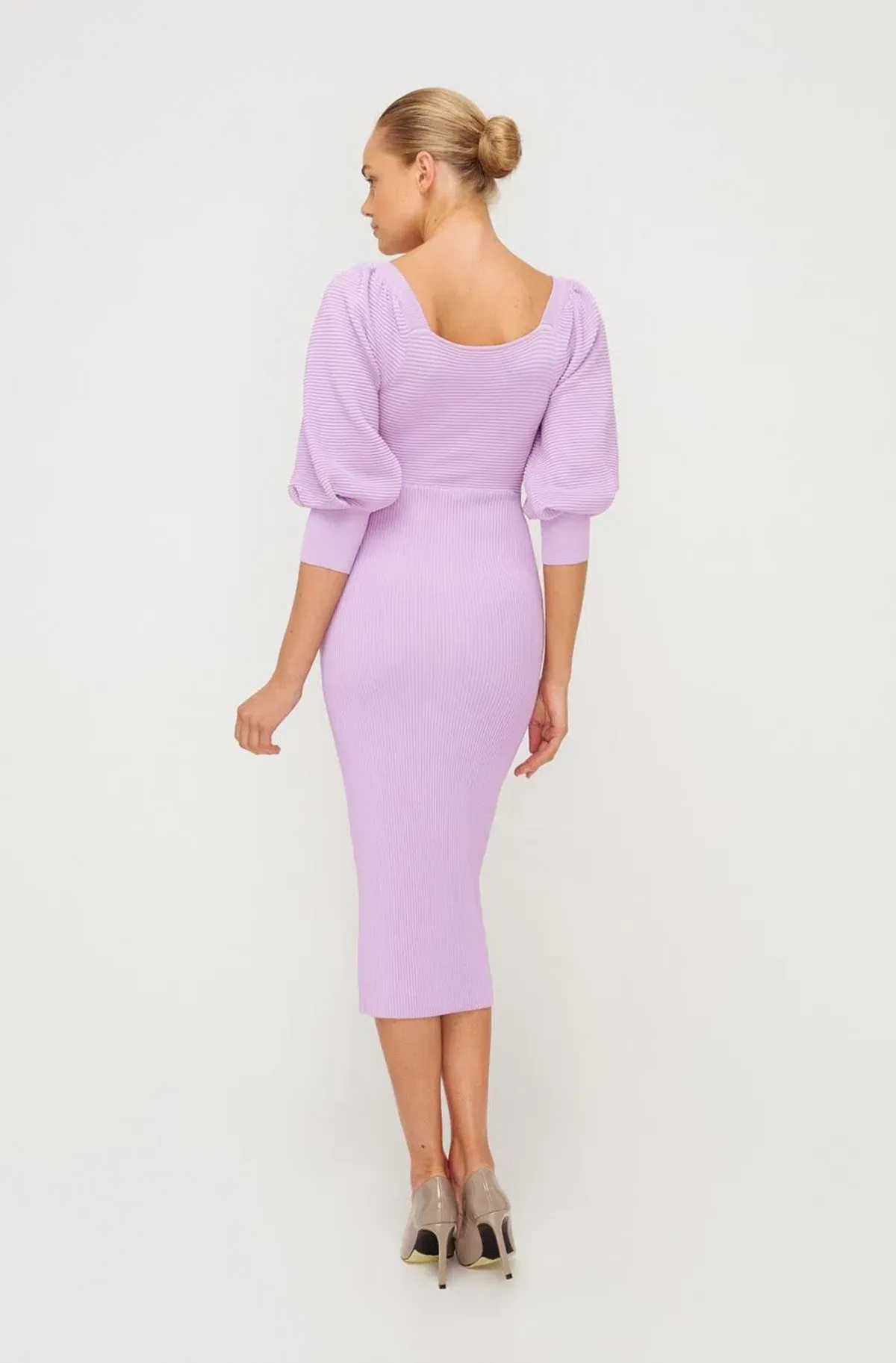 Sheike Bonnie Knit Midi Dress Lilac Purple Size 6 - Image 2