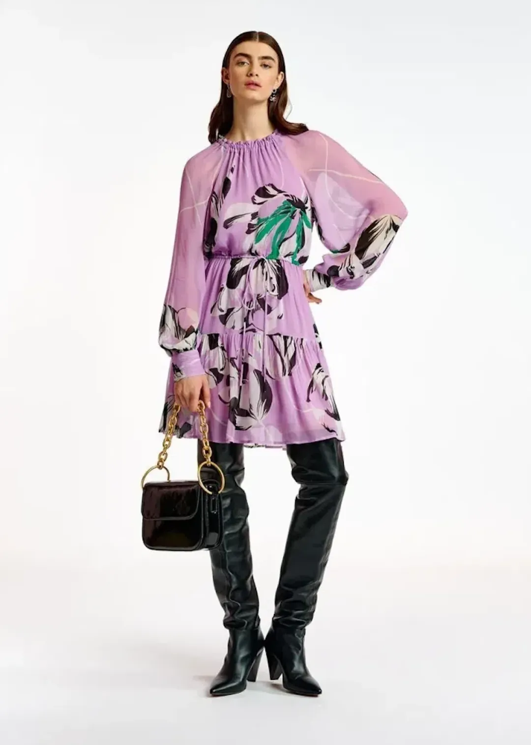 Essentiel Antwerp Aubrey Mini Dress Lilac Rain Size 10 for rent on The Volte - main image